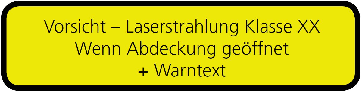 Abbildung eines Warnschilds, welches bei zu öffnenden Abdeckungen sein muss